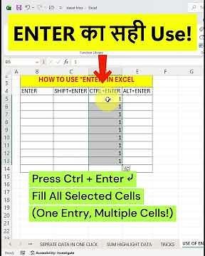4 Excel Enter Key Shortcuts You Must Know! ⏎ | Enter, Shift+Enter, Ctrl+Enter, Alt+Enter