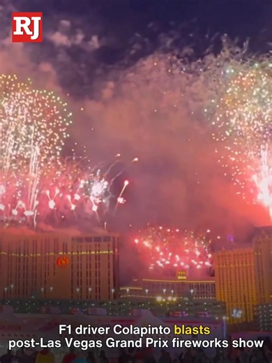 Driver Franco Colapinto, who struggled during the F1 race, let his frustrations boil over from the track while beginning a post-race interview scrum just as a fireworks display over the Strip started, marking the end of #LasVegasGP weekend. READ MORE: lvrj.com/post/3586659 | Las Vegas Review-Journal