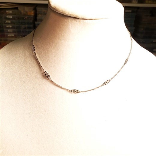 Vintage 1970s Delicate Chain Necklace, Filigree Chain Necklace, Vintage Jewelry - Etsy