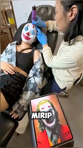 Getting a Joker Tattoo on the Face #shortvideo