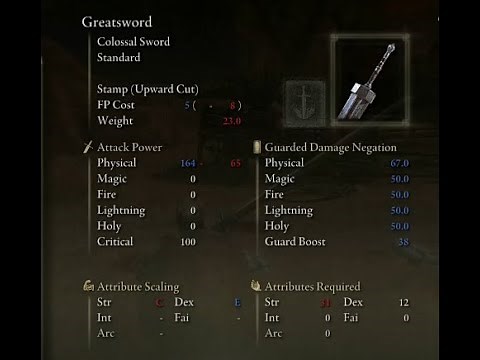 Elden Ring Greatsword Location (Guts Sword)