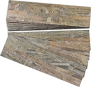 Aspect Peel and Stick Stone Overlay Kitchen Backsplash - Weathered Quartz (Approx. 15 sq ft Kit) - Easy DIY Tile Backsplash