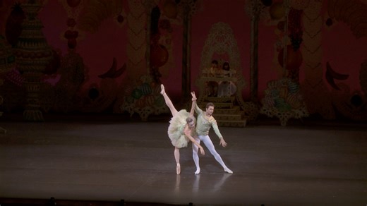 Flash Footage: The Sugarplum Fairy and Her Cavalier (portrayed here by Soloists Miriam Miller and Alec Knight) pulling on heartstrings during the Grand Pas de Deux. Where elegance meets enchantment: Don't miss your chance to see George Balanchine's The Nutcracker® in its 70th anniversary year. Best availability December 26 — January 4: nycballet.com/nutcracker | New York City Ballet