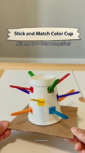 320K views · 2.9K reactions | Have you tried color matching using a cup and colorful popsicle sticks?磻It's a fun way to boost fine motor skills and color recognition! Super easy to prepare! 朗#montessoriactivities #diyactivitiesforkids #20monthsold #learningthroughplay #toddleractivities | Life with Zion | Facebook