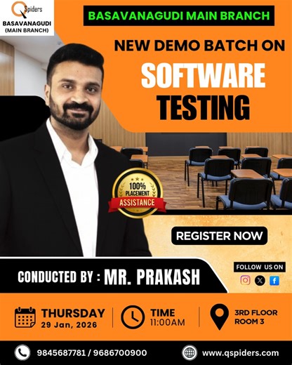 QSpiders Basavanagudi (Main Branch) on Instagram: "New Demo Batch On Software Testing"