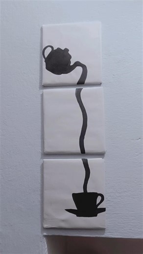 Amazing Wall Art ✨Teapot to Cup Painting Idea 🎨#diy #craft #shorts #wallhanging #walldecor #painting