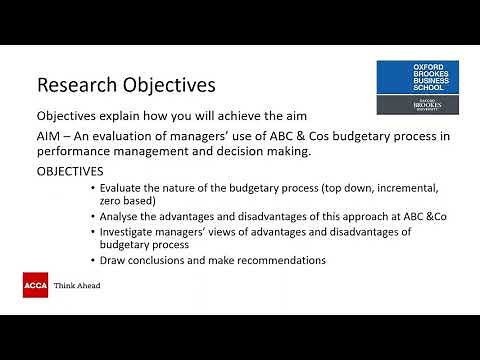 Research Report Aims and objectives