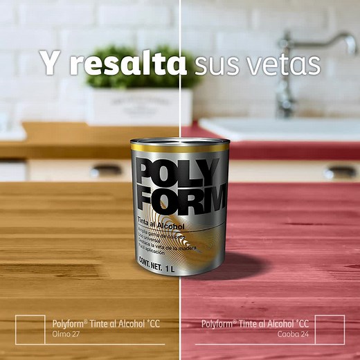 Te gusta expresar tu creatividad hasta en los muebles, lógralo con Polyform® Tinta al Alcohol y realza la belleza de tus superficies de madera. https://bit.ly/PolyformTinteAlcoholCC | Comex