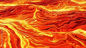 Beautiful abstract wave background with lava texture effect, red and orange colour rendered in 3d