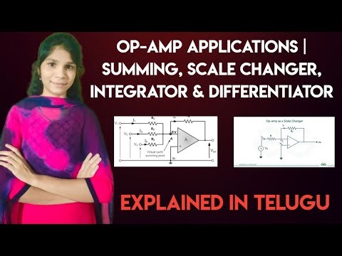Op-Amp Applications Explained in Telugu | Summing, Scale Changer, Integrator & Differentiator