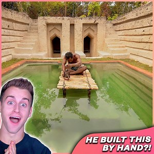 4.8M views · 21K reactions | He Builds A Million-Dollar Pool House With HIS BARE HANDS!  | Reaction Time | Facebook