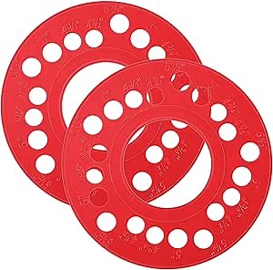 Feekoon 2 PCS Wheel Bolt Pattern Measuring Tool, 5 Lug Bolt Template, Trailer Axle Circle for 4, 5, 6, 8 Holes, Essential for Precision Lug Pattern Measuring, Ensure Correct Wheel Fitment(Red)