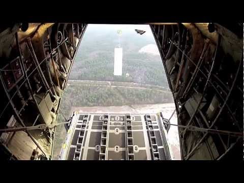 C-130 airdrop using a 22ft extraction chute.