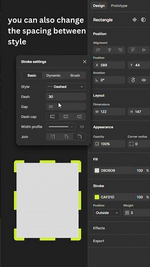 Figma Stroke Types Explained in 60 Seconds | Dashed Stroke Tutorial #designcareers #figma #stroke