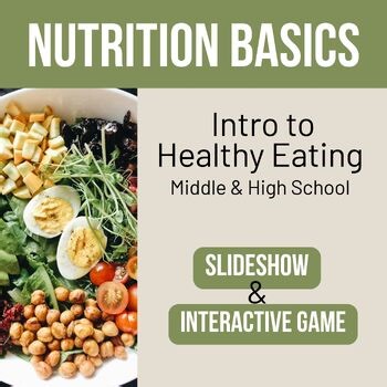 Nutrition Basics for Middle & Highschool Intro Healthy Eating + Interactive Game