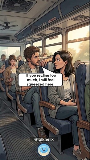 🚌 English Dialogue – “Bus Seat Reclining – Mutual Understanding”