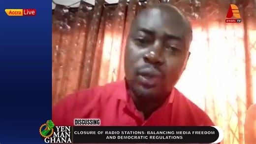 Isaac Minta Larbi Esq., NDC member, notes that people often exploit loopholes until enforcement becomes necessary, citing the example of 64 radio station owners who neglected to renew their licenses. #yemanghana #angeltvghana | Angel 102.9 FM