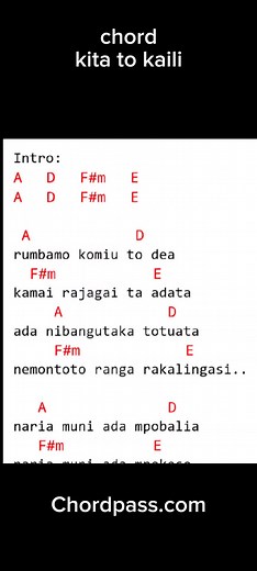 Chord Kita to Kaili - Lagu Daerah Palu