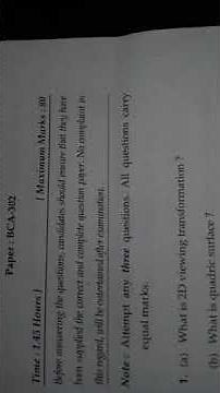 #mdu#paper#BCA#5th#Semester-October,2020 #Computer#Graphics