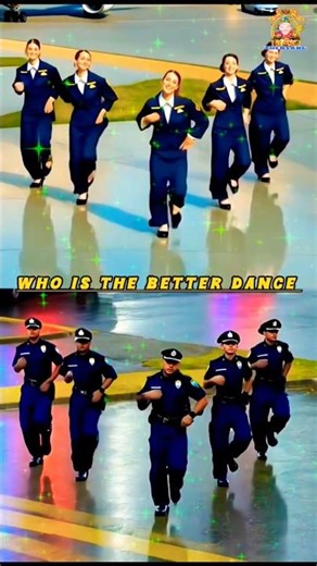 German Flight Attendant dance V's U.S.Police Officers dance to "Blurred lines"-viral Street perform