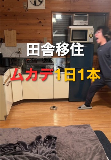 田舎移住、ムカデ1日1本、耐えられますか？ 出会いは突然。資格試験当日の朝。 「カメムシは序章。」コメ欄の言う通りだった。 室内初ムカデ、余りにおぞましい。 デカ過ぎる、怖過ぎる。 だが、俺はコッコ達の父親。背中を見せる。 薬剤を使わず、何とか食べさせたい。 しかし余りにもデカい。 生きたままだと、逆にやられてしまう。 この子達の唇が腫れてしまったら大変だ。 資格試験も迫っている。 「もうドライエイジングしかない」 何とか保存出来たが、最悪な試験日。 逃げ出していないか常に不安。 無事合格出来たが、ケアレスミスで98点。 百てんに足らず。 俺も百足なのかもしれない。 ━━ 帳簿 ━━ 【残金推移】 1,000,000円（1本目） 988,490円（3本目 -11,510円 虫対策） 979,576円（7本目 -8,914円 鶏お迎え） 899,081円（11本目 -81,495円 3月生活費） 877,581円（12本目 -21,500円 鶏小屋） 872,281円（17本目 -5,300円 転売パーカー） 858,658円（20本目 -13,623円 畑初期投資） 740,111円（