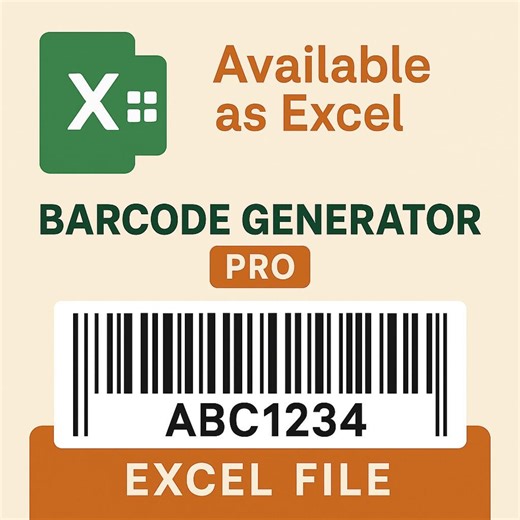 Barcode Generator PRO — Excel File (CONCAT   CONCATENATE) - Etsy