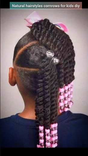 Natural Hairstyles Cornrows Kids DIY #Shorts #kidshairstyles #hairstyles #cornrows