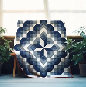 Indigo Harmony Quilt Pattern PDF – Modern Blue Geometric Star Quilt - Etsy Australia