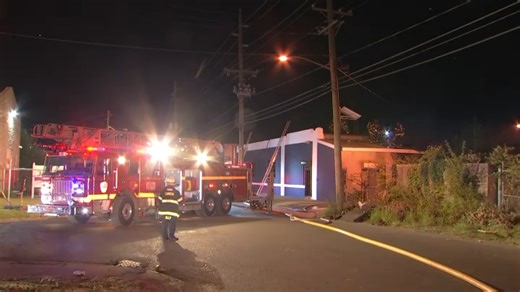 Crews battle building fire in Camden, New Jersey