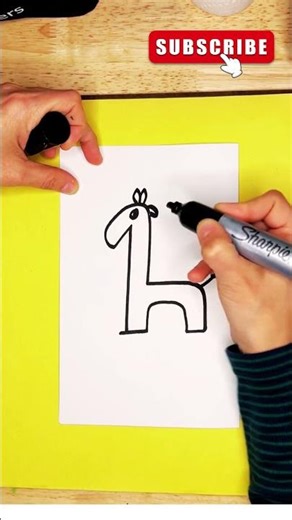 how to draw a giraffe with number 1