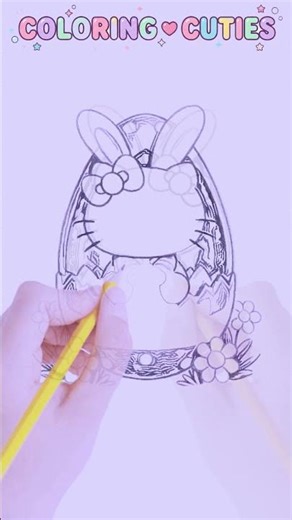 Easter Kitty Fun Coloring #coloringforkids
