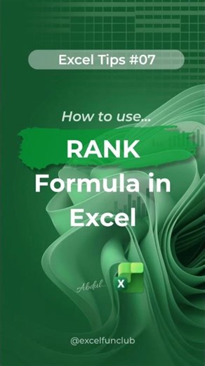 How to Use RANK Formula in Excel | Stop Ranking Manually #Shorts