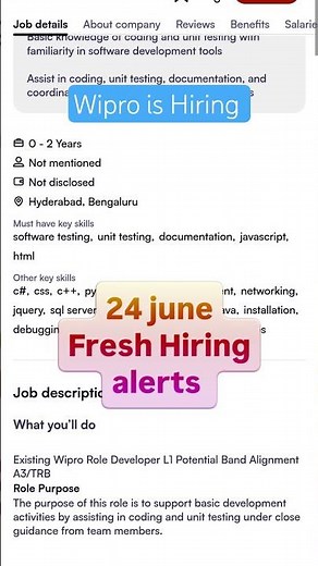 🔥 Wipro Hiring 2026 | Freshers Eligible | Bengaluru & Hyderabad Jobs