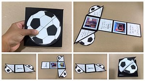 Aprende como hacer esta hermosa carta expandible en forma de balón de fútbol Plantilla: https://regalasiempreamor.blogspot.com/2020/07/carta-acordeon-balon-de-futbol.html | Regala Siempre Amor