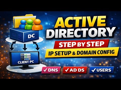 Active Directory Basic Configuration | IP Setup, AD DS Install & Domain Setup Tutorial for Beginners