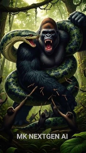 Anaconda vs Angry Gorilla! 🐍🦍 Giant Snake Tries to Crush the King! | Epic AI Fight