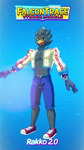 Rakko 2.0 - VTuber Model and VRChat Avatar by FalconTrace! #vtuber #furry #twitch #bird #80s #anime