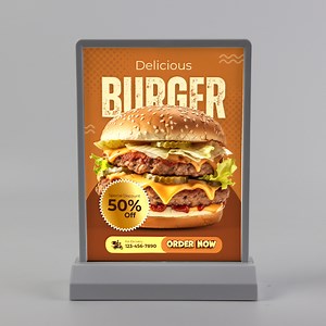 [Hot Item] Battery Digital Photo Frame Rechargeable Two Side Display LED Advertising A5 Light Box for Fast Food Shop Menu Board