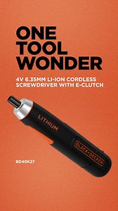 Wonky chair? Don't despair. Loose hinge? No need to cringe. With the Black Decker 4V 6.35mm Li-ion Cordless Screwdriver, convert all Do it laters to Do it now. SKU Code - BD40K27 Product Name - 4V 6.35mm Li-ion Cordless Screwdriver with E-Clutch #BlackAndDecker #EasyByDesign #PowerThroughDesign | BLACK DECKER