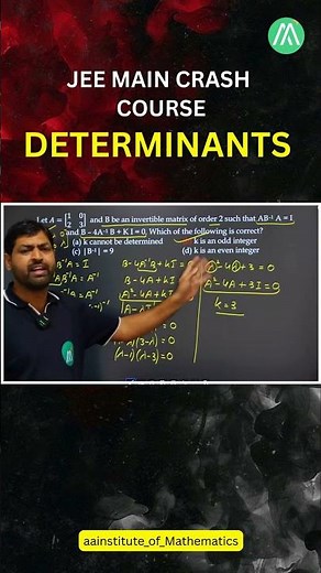 JEE Main Crash Course | Determinants | Lecture 11 Sunder Sir
