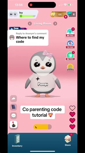 Replying to @Anonym hope this helps 💝 how to add someone on pengu using the co parenting code #pengu