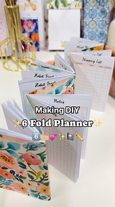 Planify Pro - Planner Design Program on Instagram: "Making a DIY 6 Fold Planner 🙈✨6️⃣🗂️ It looks and sounds crazy but you’ll have all your essentials in there and it fits in a small purse 😄👛✨ A Meal Planner, Shopping List, Grid Notes, Lined Notes, To-Do and Habit Tracker 🙈 Materials used: - Cutter - Paper - Cardstock - Stapler - Bone folder or a pen The inserts are in the Micro HP TN size. Both the Cover and inserts have been designed in planify pro. There