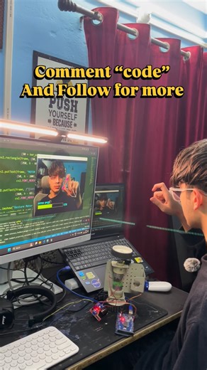 Vaibhav Pokhriyal on Instagram: "Comment “code” for the link . . #opencv #mediapipe #python #arduino"