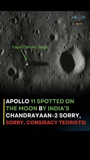 Dark_Space_Facts on Instagram: "“Apollo 11 Found on the Moon! India’s Chandrayaan-2 Silences Conspiracy Theories” India’s Chandrayaan-2 orbiter has captured clear images of the Apollo 11 landing site on the Moon, finally putting decades of conspiracy theories to rest. The photo shows the Eagle descent stage exactly where NASA said it landed in 1969. This discovery proves once again that the historic moon landing was real — and that science always wins over rumors. Space history just got its bigg