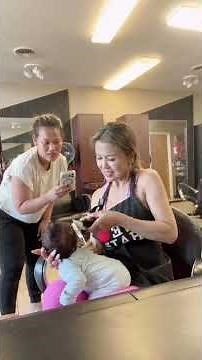 Baby boy first haircut 1/3
