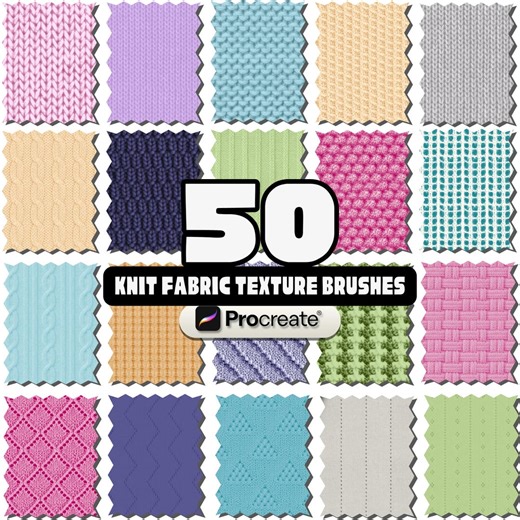 Knit Brush Procreate Clothes Brush Seamless Digital Patterns for Chunky Knit Sweater Fashion Kit Fabric Texture Brush With Tutorials - Etsy