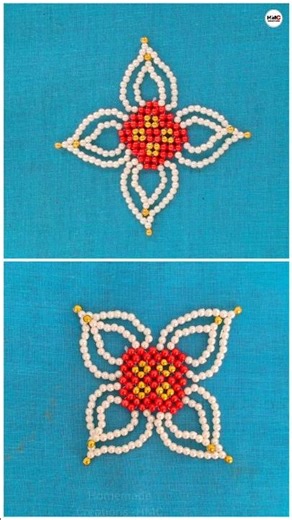 Beaded Flower Rangoli #diy #viral #craft #handmade #trending #rangoli #design #easy #shorts #beads
