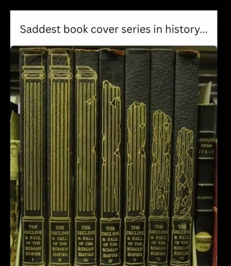 📚 The fall of Rome… told through book covers 😔.