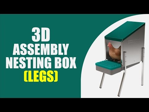 EggHouse Galvanized Nesting Box (Up to 10 Birds) With Legs - 3D Assembly