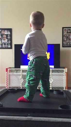 Liam dancing to Bubble Guppies